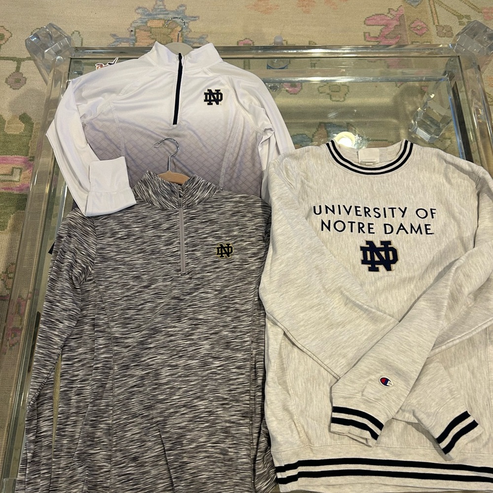 Champion Notre Dame Athletic Tops & Sweatshirt - White and Navy